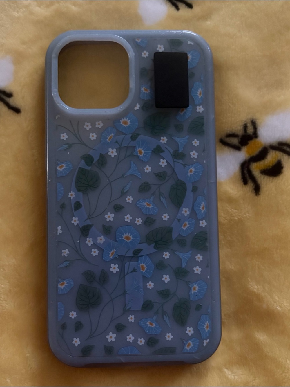OtterBox Blue Floral Phone Magnetic Case with Shungite  EMF Protection Strip